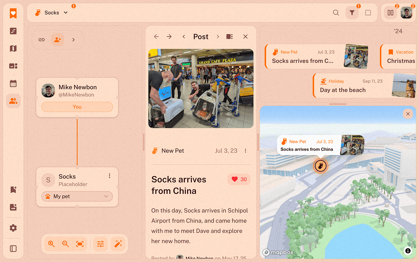 Lovd timeline and map view